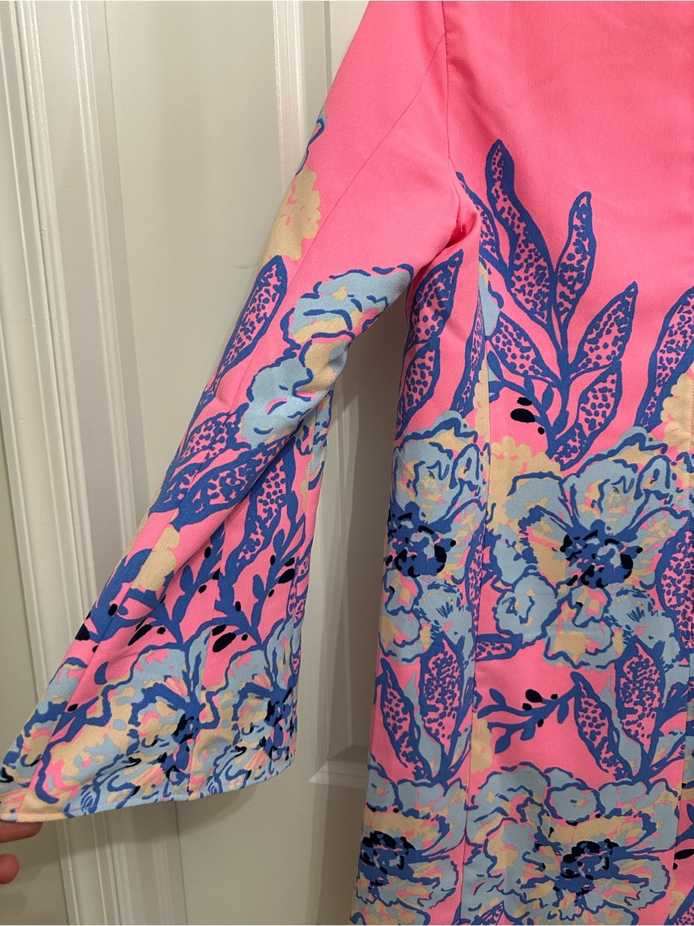 Lilly Pulitzer Pink Floral Shift with Blue Accents - Picture 3 of 6